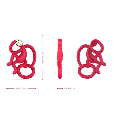 Matchstick Monkey Mini gryzak silikonowy sensoryczny ze szczoteczką Red