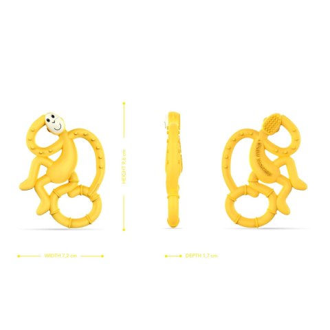 Matchstick Monkey Mini gryzak silikonowy sensoryczny ze szczoteczką Yellow