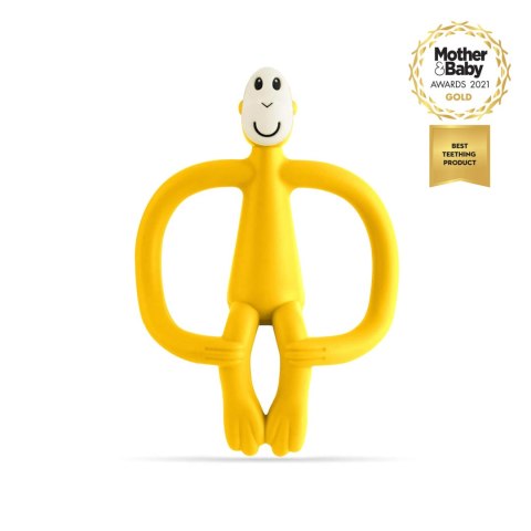 Matchstick Monkey gryzak silikonowy sensoryczny ze szczoteczką Żółty