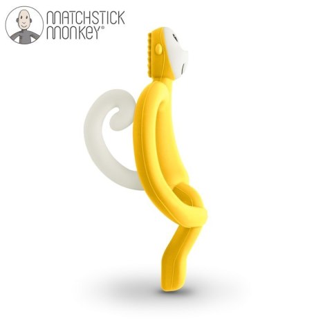 Matchstick Monkey gryzak silikonowy sensoryczny ze szczoteczką Żółty