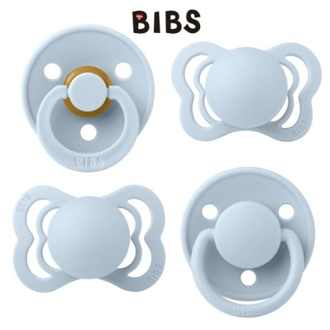 BIBS TRY-IT zestaw 4 szt smoczków niemowlęcych o różnych ustnikach BABY BLUE