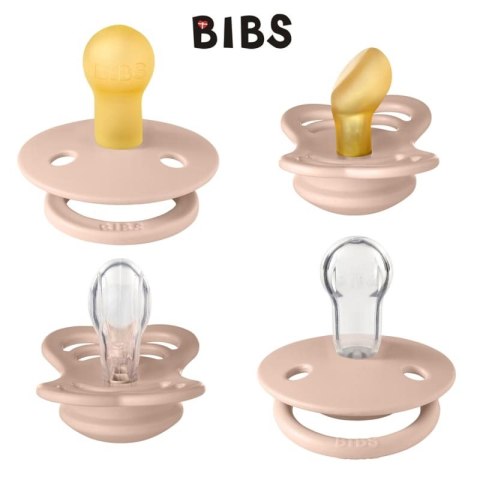 BIBS TRY-IT zestaw 4 szt smoczków niemowlęcych o różnych ustnikach BLUSH