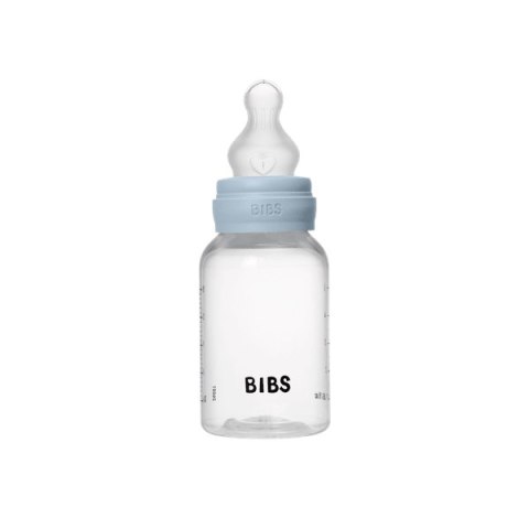 BIBS BUTELKA PLASTIC PP ze smoczkiem antykolkowym z silikonu medycznego poj. 150 ml BABY BLUE