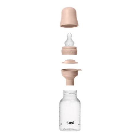 BIBS BUTELKA PLASTIC PP ze smoczkiem antykolkowym z silikonu medycznego poj. 150 ml BLUSH