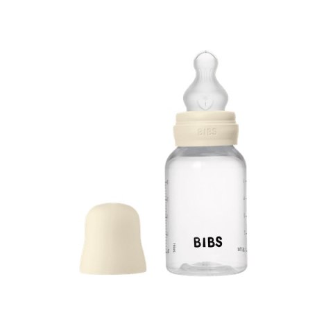 BIBS BUTELKA PLASTIC PP ze smoczkiem antykolkowym z silikonu medycznego poj 150 ml IVORY