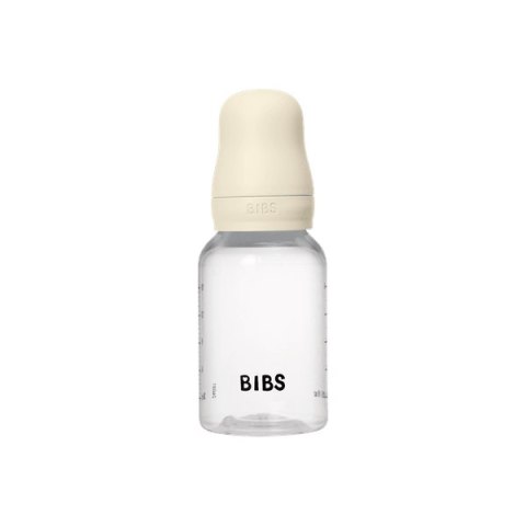 BIBS BUTELKA PLASTIC PP ze smoczkiem antykolkowym z silikonu medycznego poj 150 ml IVORY