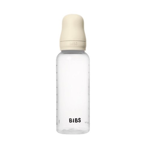 BIBS BUTELKA PLASTIC PP ze smoczkiem antykolkowym z silikonu medycznego poj. 270 ml IVORY