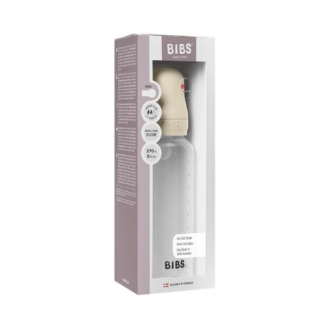 BIBS BUTELKA PLASTIC PP ze smoczkiem antykolkowym z silikonu medycznego poj. 270 ml IVORY