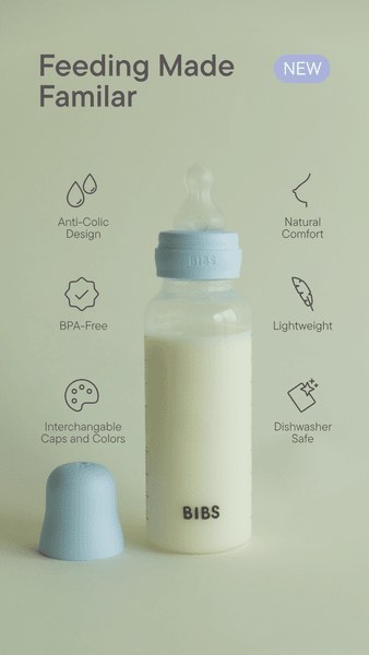 BIBS BUTELKA PLASTIC PP ze smoczkiem antykolkowym z silikonu medycznego poj. 270 ml IVORY