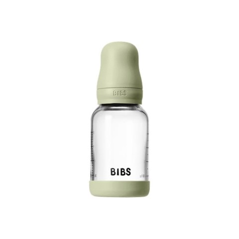 BIBS BUTELKA SZKLANA ze smoczkiem antykolkowym z kauczuku naturalnego poj 120 ml SAGE