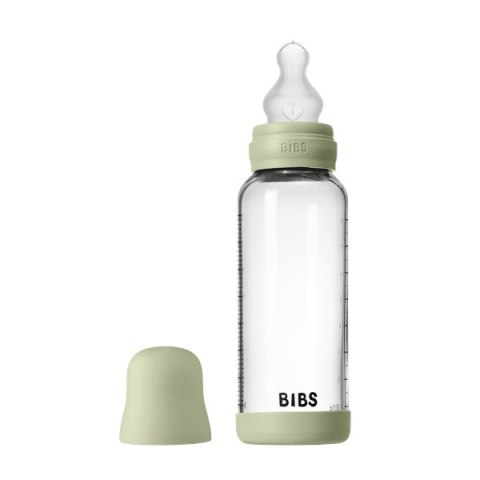 BIBS BUTELKA SZKLANA ze smoczkiem antykolkowym z silikonu medycznego poj 240 ml SAGE