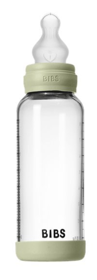 BIBS BUTELKA SZKLANA ze smoczkiem antykolkowym z silikonu medycznego poj 240 ml SAGE