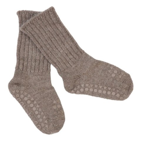 GoBabyGo antypoślizgowe skarpetki do nauki chodzenia ALPACA Walnut 6 m+