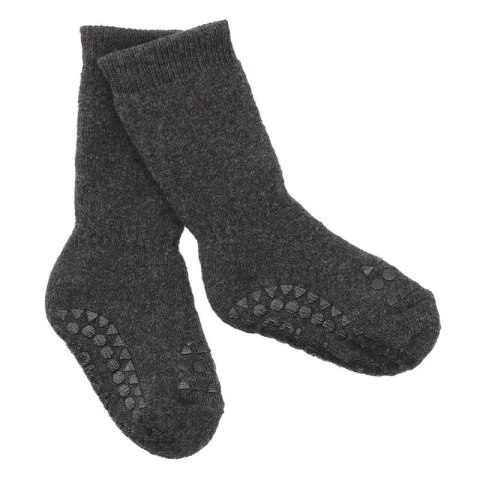GoBabyGo antypoślizgowe skarpetki do nauki chodzenia Dark Grey Melange 6 m+