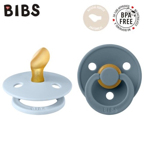 BIBS COLOUR ANATOMICAL 2-PACK BABY BLUE & PETROL S Smoczek ortodontyczny kauczuk Hevea