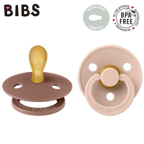 BIBS COLOUR SYMMETRICAL 2-PACK BLUSH & WOODCHUCK S Smoczek Symetryczny kauczuk Hevea