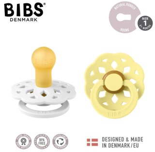 BIBS BOHEME 2-PACK WHITE & SUNSHINE S Smoczek Uspokajający kauczuk Hevea