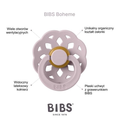 BIBS BOHEME DUSTY PINK S Smoczek Uspokajający kauczuk Hevea