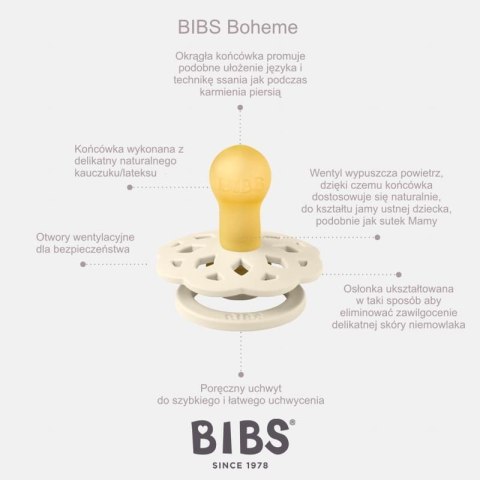 BIBS BOHEME ISLAND SEA S Smoczek Uspokajający kauczuk Hevea
