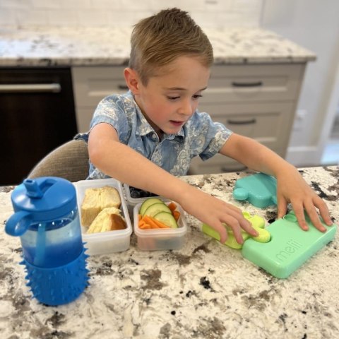 Melii - innowacyjny lunchbox PUZZLE Blue/Lime/Mint - 3 pojemniki na śniadanie