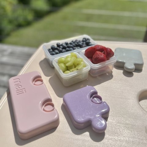 Melii - innowacyjny lunchbox PUZZLE Pink/Grey/Purple - 3 pojemniki na śniadanie