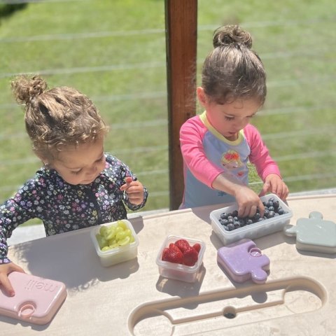 Melii - innowacyjny lunchbox PUZZLE Pink/Grey/Purple - 3 pojemniki na śniadanie