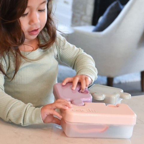 Melii - innowacyjny lunchbox PUZZLE Pink/Grey/Purple - 3 pojemniki na śniadanie