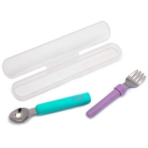 Melii - sztućce łyżeczka i widelczyk SPORK Blue & Purple