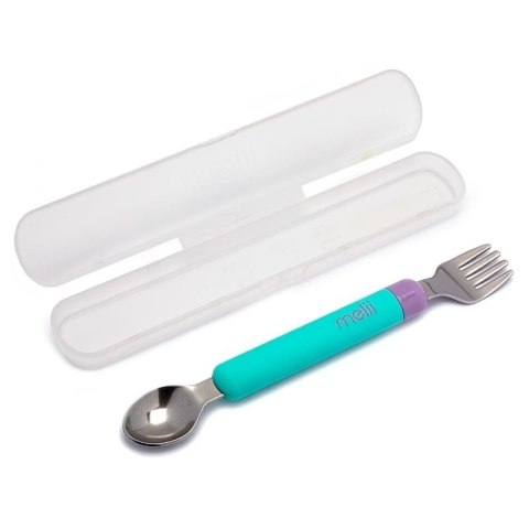Melii - sztućce łyżeczka i widelczyk SPORK Blue & Purple