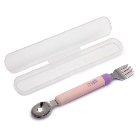 Melii - sztućce łyżeczka i widelczyk SPORK Pink & Purple
