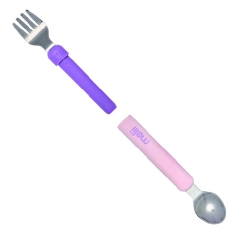 Melii - sztućce łyżeczka i widelczyk SPORK Pink & Purple