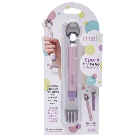 Melii - sztućce łyżeczka i widelczyk SPORK Pink & Purple
