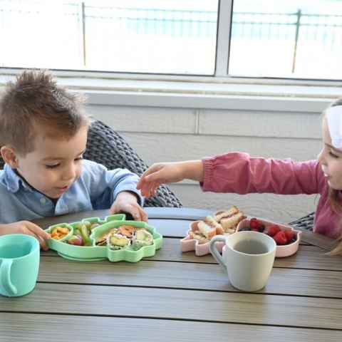 Melii - trójdzielny talerzyk silikonowy z przyssawką Dino