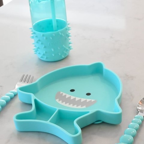 Melii - trójdzielny talerzyk silikonowy z przyssawką Shark