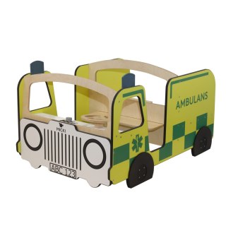 Drewniany ambulans meble dla dzieci wyposażenie auto karetka zabawka Micki
