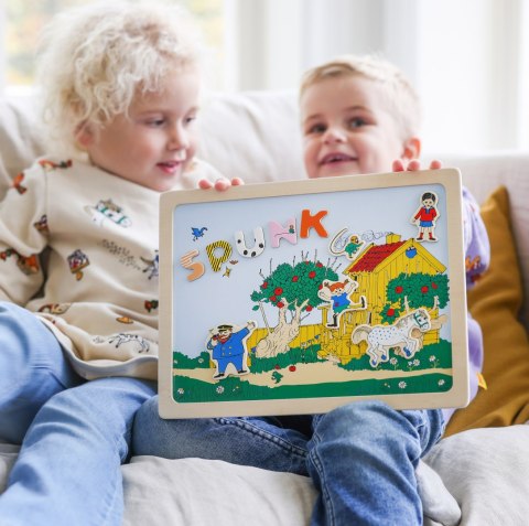 Dwustronna magnetyczna tablica literki i obrazki, edukacyjna zabawka, Pippi