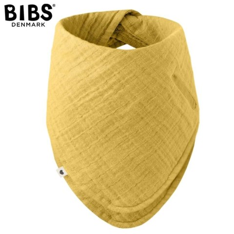 BIBS BANDANA BIB MUSTARD bandanka śliniak z kieszonką na smoczek 100% organic cotton