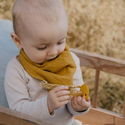 BIBS BANDANA BIB MUSTARD bandanka śliniak z kieszonką na smoczek 100% organic cotton