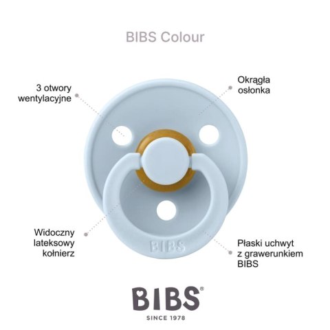 BIBS COLOUR SAGE NIGHT S Smoczek Uspokajający kauczuk Hevea