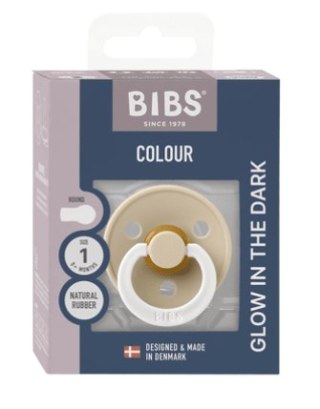 BIBS COLOUR VANILLA NIGHT S Smoczek Uspokajający kauczuk Hevea