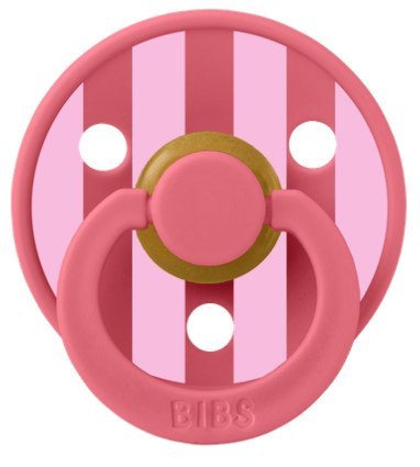 BIBS STUDIO COLOUR CORAL/BABY PINK Smoczek uspokajający kauczuk Hevea roz S FLOWPACK