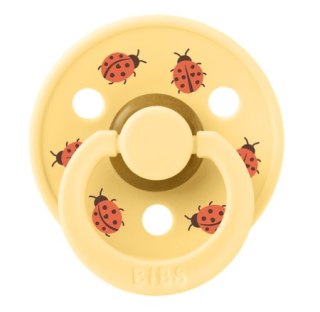 BIBS STUDIO COLOUR LADYBUG FRIENDS Smoczek uspokajający kauczuk Hevea roz S FLOWPACK PALE BUTTER