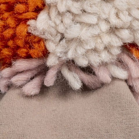 Hi Little One czapka zimowa niemowlęca ALPACA BOHO Cafe Latte/Rust M Pom Pom