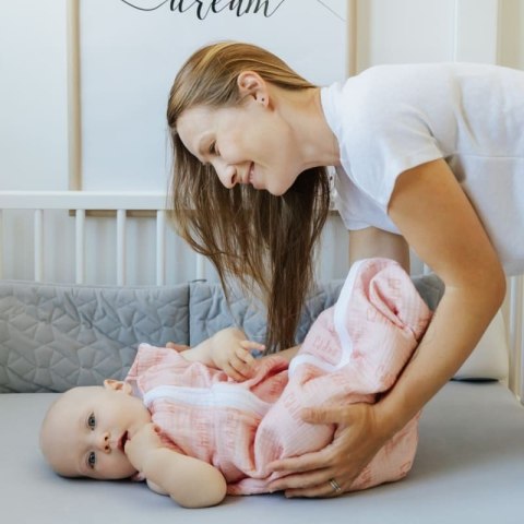 Hi Little One śpiworek do spania dwustronny TOG 1,0 BIO bawełna GROW UP HAPPY/WHITE muumee
