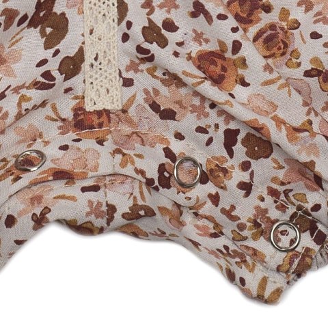 Hi Little One rampers dla dziewczynki BOHO FLOPI Cognac roz M Pom Pom