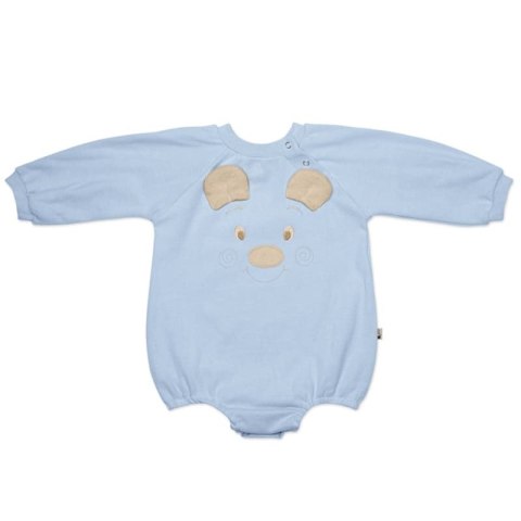 Hi Little One rampers niemowlęcy MIŚ OverSize BOHO Blue roz S Pom Pom