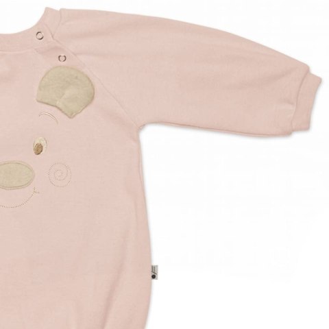 Hi Little One rampers niemowlęcy MIŚ OverSize BOHO Blush roz S Pom Pom