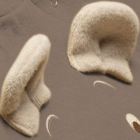 Hi Little One rampers niemowlęcy MIŚ OverSize BOHO Caffe Latte roz M Pom Pom