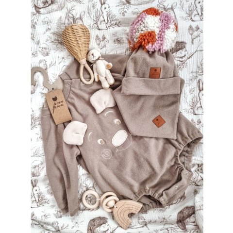 Hi Little One rampers niemowlęcy MIŚ OverSize BOHO Caffe Latte roz S
