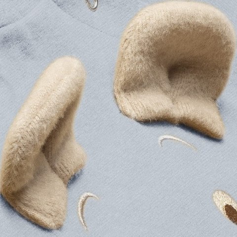 Hi Little One rampers niemowlęcy MIŚ OverSize BOHO Grey roz M Pom Pom
